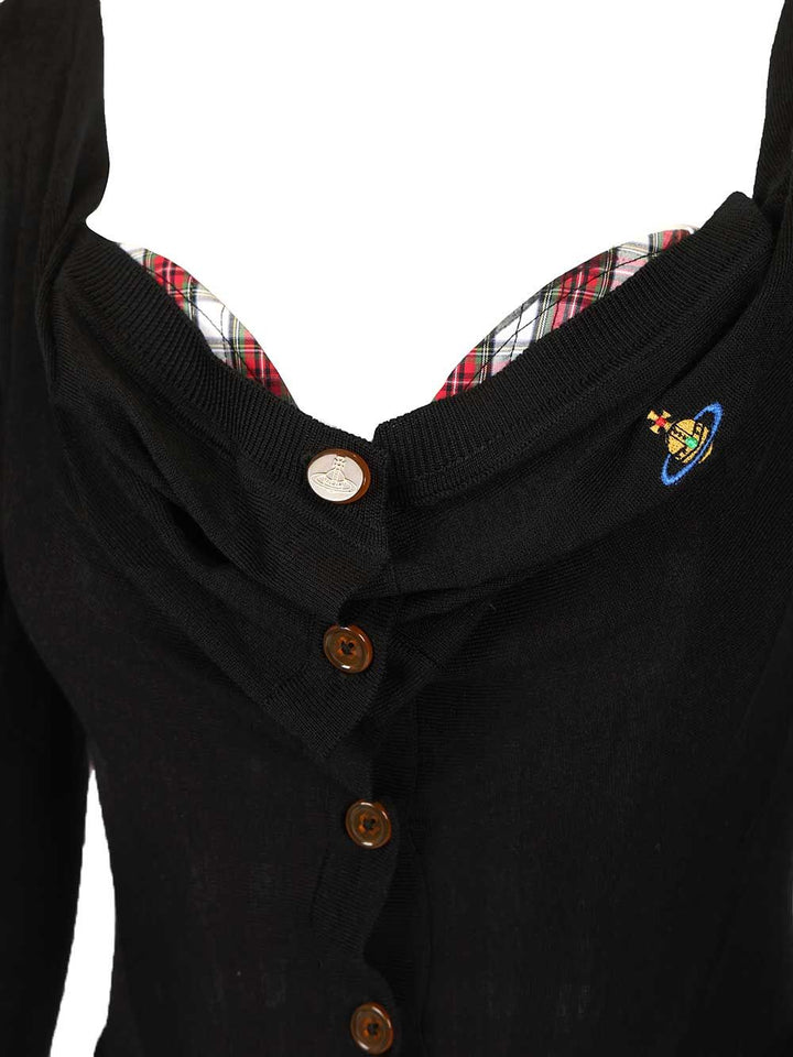 Vivienne Westwood Bea Corset Cardi Knitwear - Rosso | e407f4313b6ca0ca7f8bfc3776509c5cdd4658b8