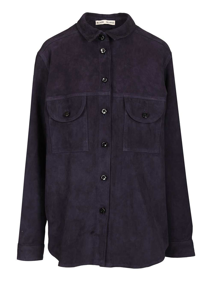 Blazé Milano Viva Berber Suede Shirt Shirts - Blu | 56f3fe86a538849b4781e826f781fb8a232b2aff