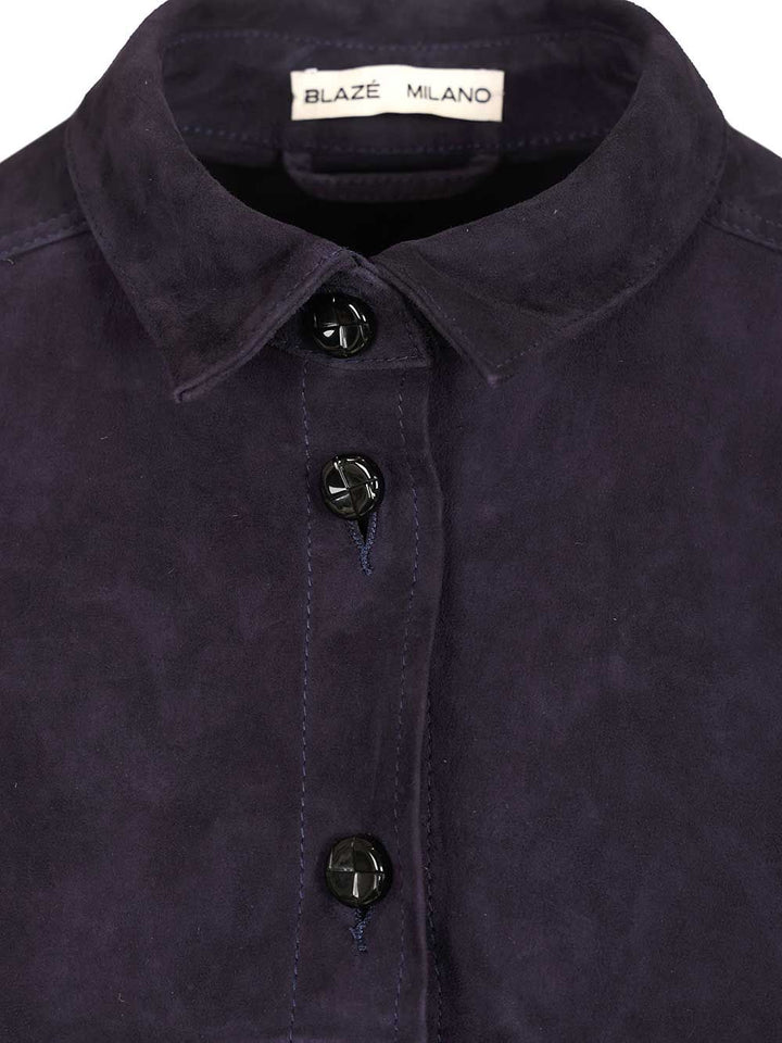 Blazé Milano Viva Berber Suede Shirt Shirts - Blu | 4d4d876412116de3efee4b7168bc66b1829676f7