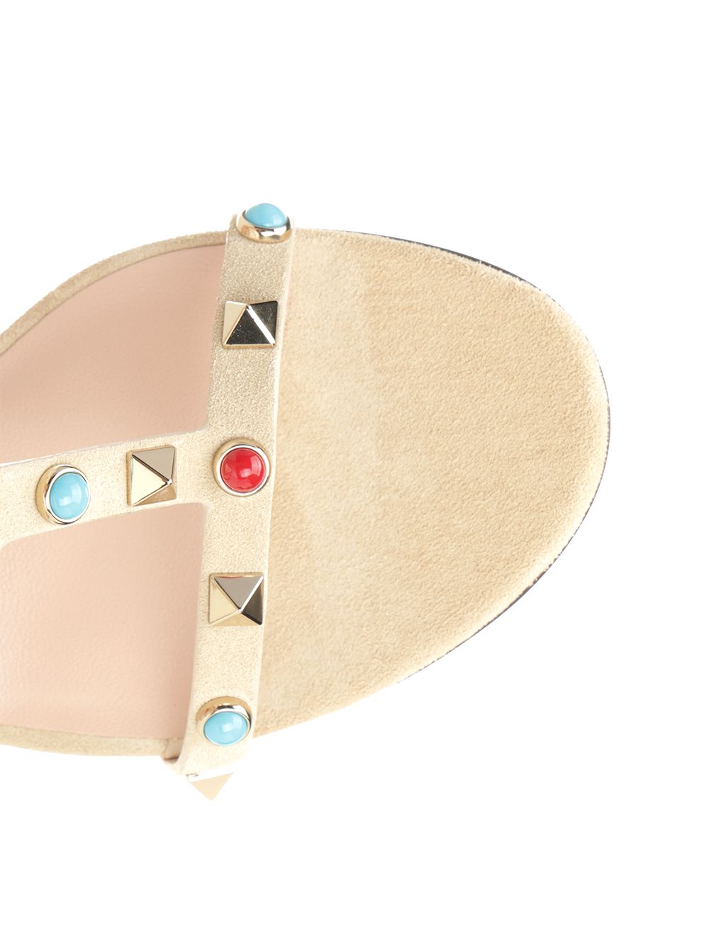 Valentino Garavani Rockstud Suede Sandali - Beige | 04f7888489f88327b86a019c8469dd454000d1b6