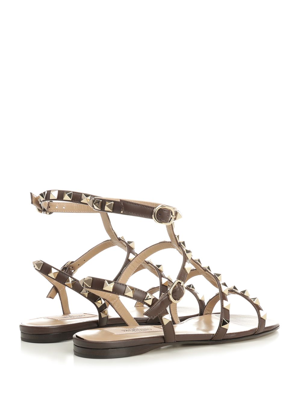 Valentino Garavani Rockstud Low Sandal Scarpe basse - Marrone | b8fa53829b1a1a705a276e210b21aa90acd62b6b