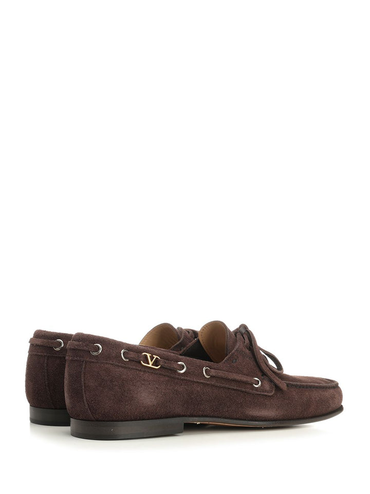 Valentino Garavani Suede Loafers With Logo Scarpe basse - Marrone | c01f725ba2c1d7ecfb94f3845c0db9bbf1c303eb