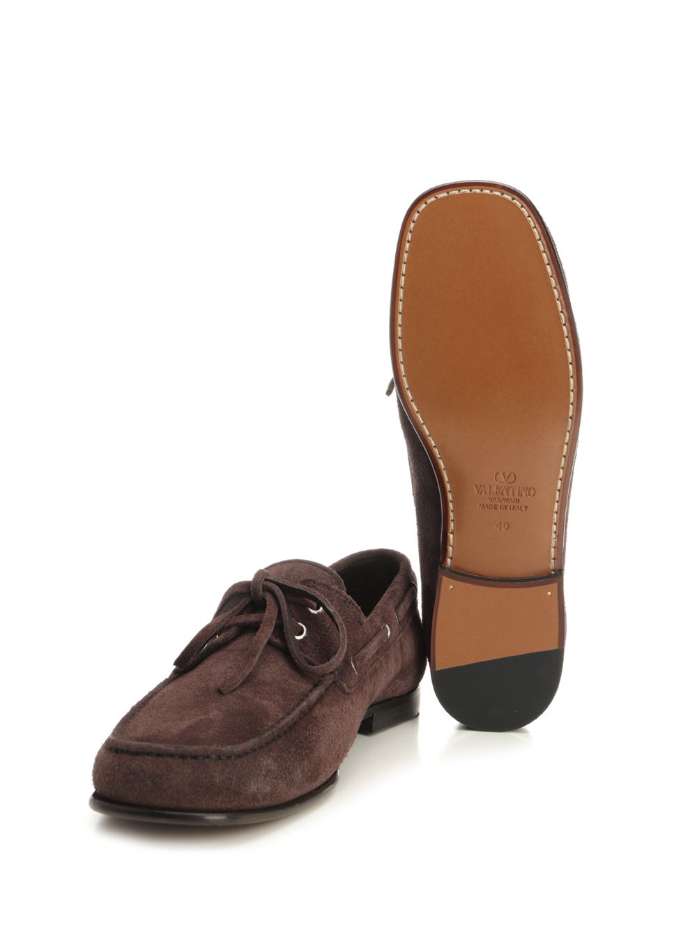 Valentino Garavani Suede Loafers With Logo Scarpe basse - Marrone | 0042478fafe9af557a183a37ad4a8ef38df14ab3