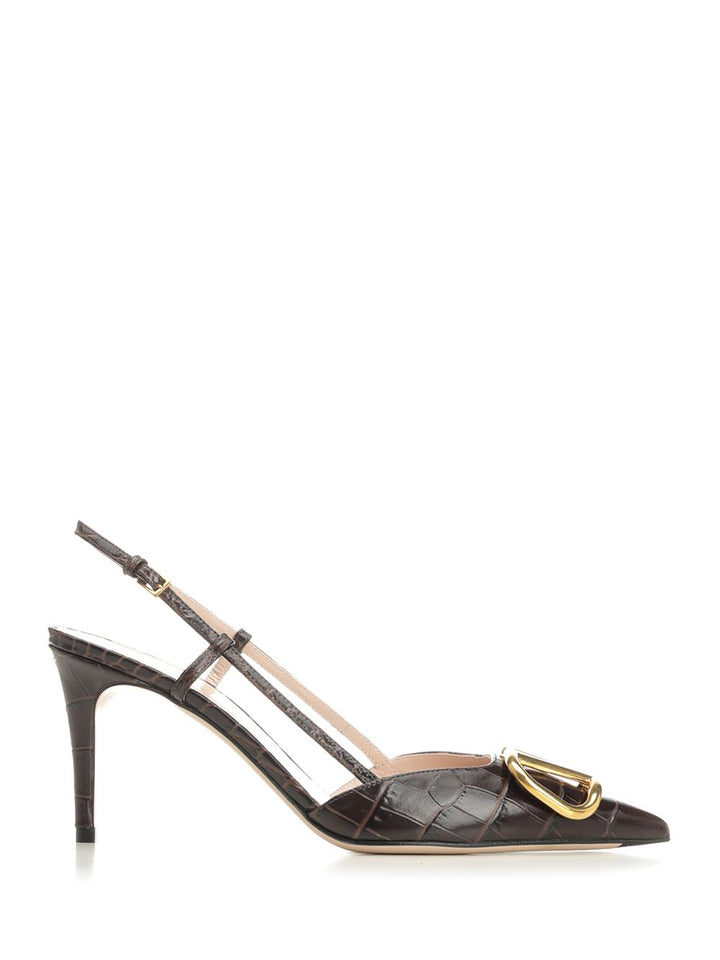 Valentino Garavani Vlogo Slingback Decollete - Marrone | ea65e3bfd9ec2d6ccf1393fd908a055187d5d670