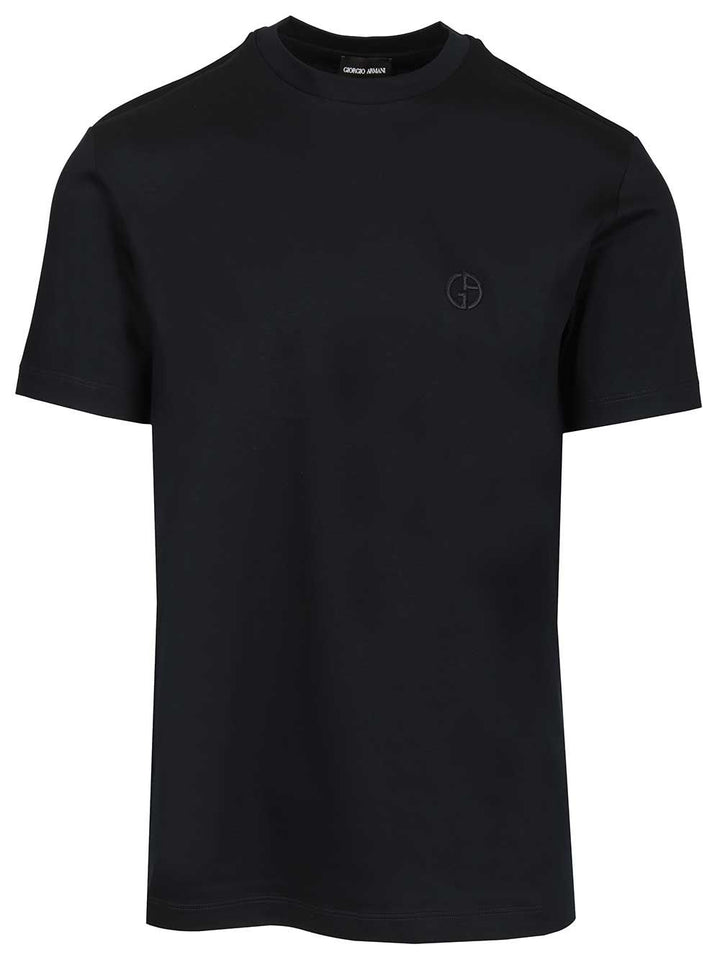 Giorgio Armani Cotton T-Shirt - Blu | 6b6dd924aa03ea8c7429d0f403d2a4e5541adb83