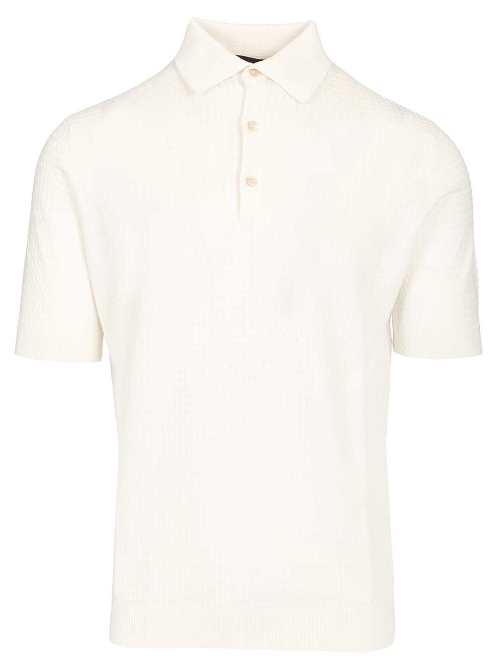 Filippo De Laurentiis Cable Knit Polo shirt - Bianco | 4bbfb1e3d19e472c3585b540f9844be84667e590