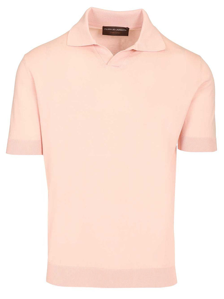 Filippo De Laurentiis Cotton Crepe Polo shirt - Rose | c5ecada557b3ffcf4e40f62913c930bf3274d7c7