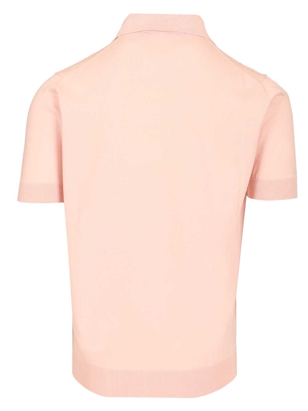 Filippo De Laurentiis Cotton Crepe Polo shirt - Rose | 21734d4dd03b96d3a9055f95380e50e87bdac7f7