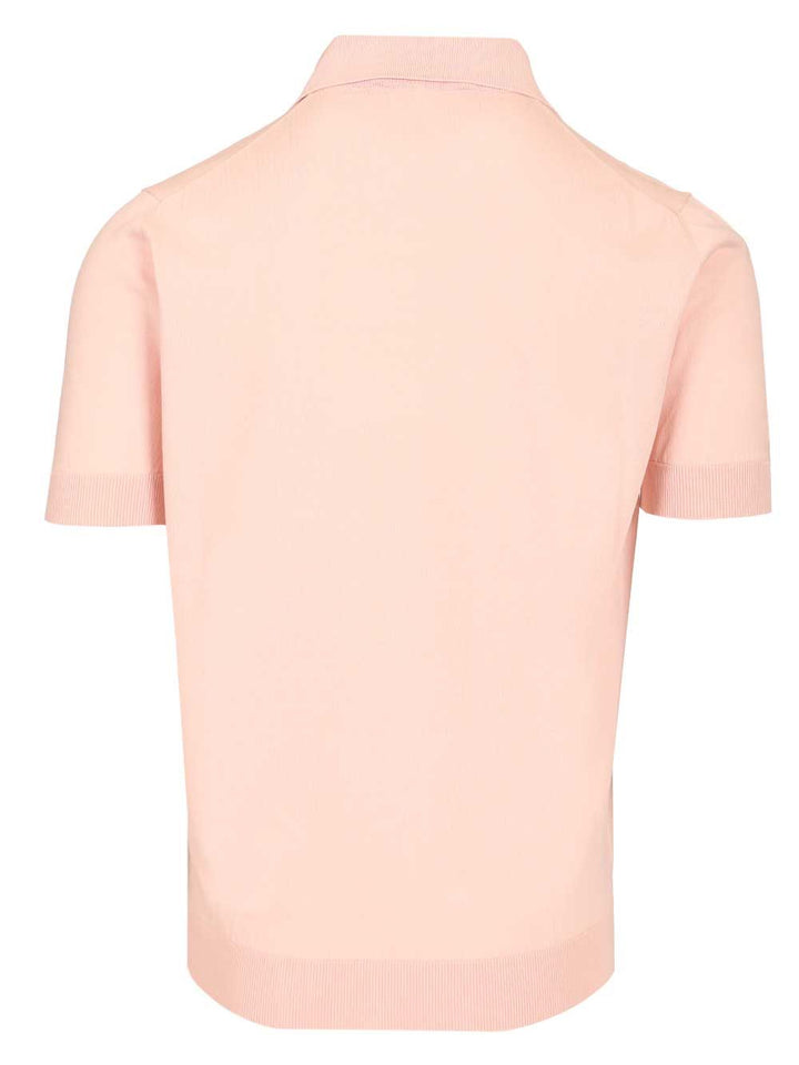 Filippo De Laurentiis Cotton Crepe Polo shirt - Rose | 21734d4dd03b96d3a9055f95380e50e87bdac7f7