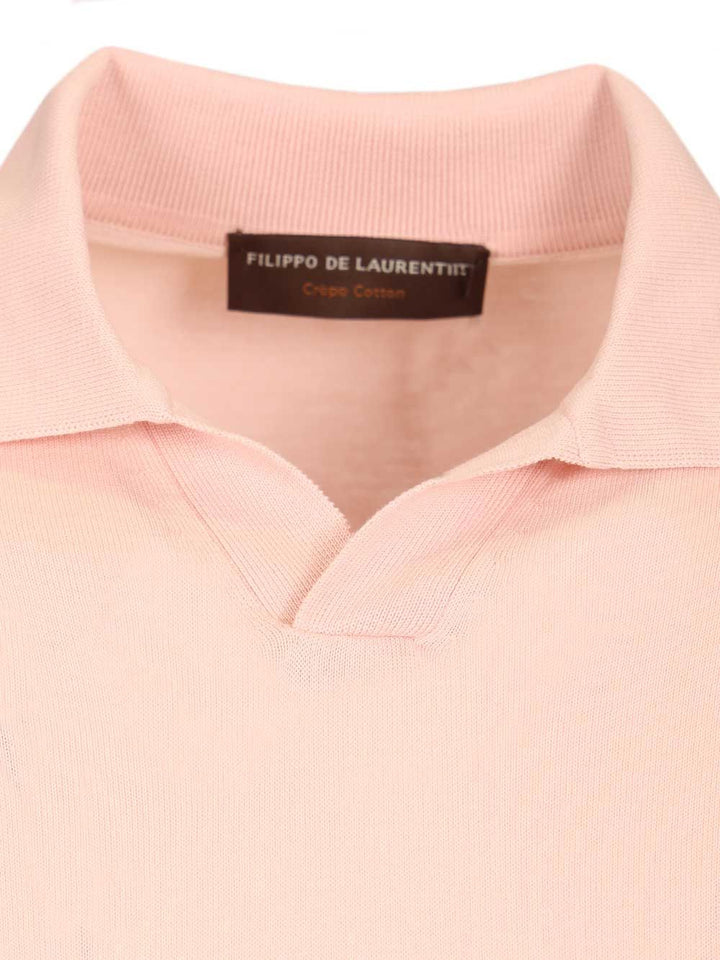 Filippo De Laurentiis Cotton Crepe Polo shirt - Rose | 46b042f9e9b889bbbb3d4bdb510eb4d0a2e3d950