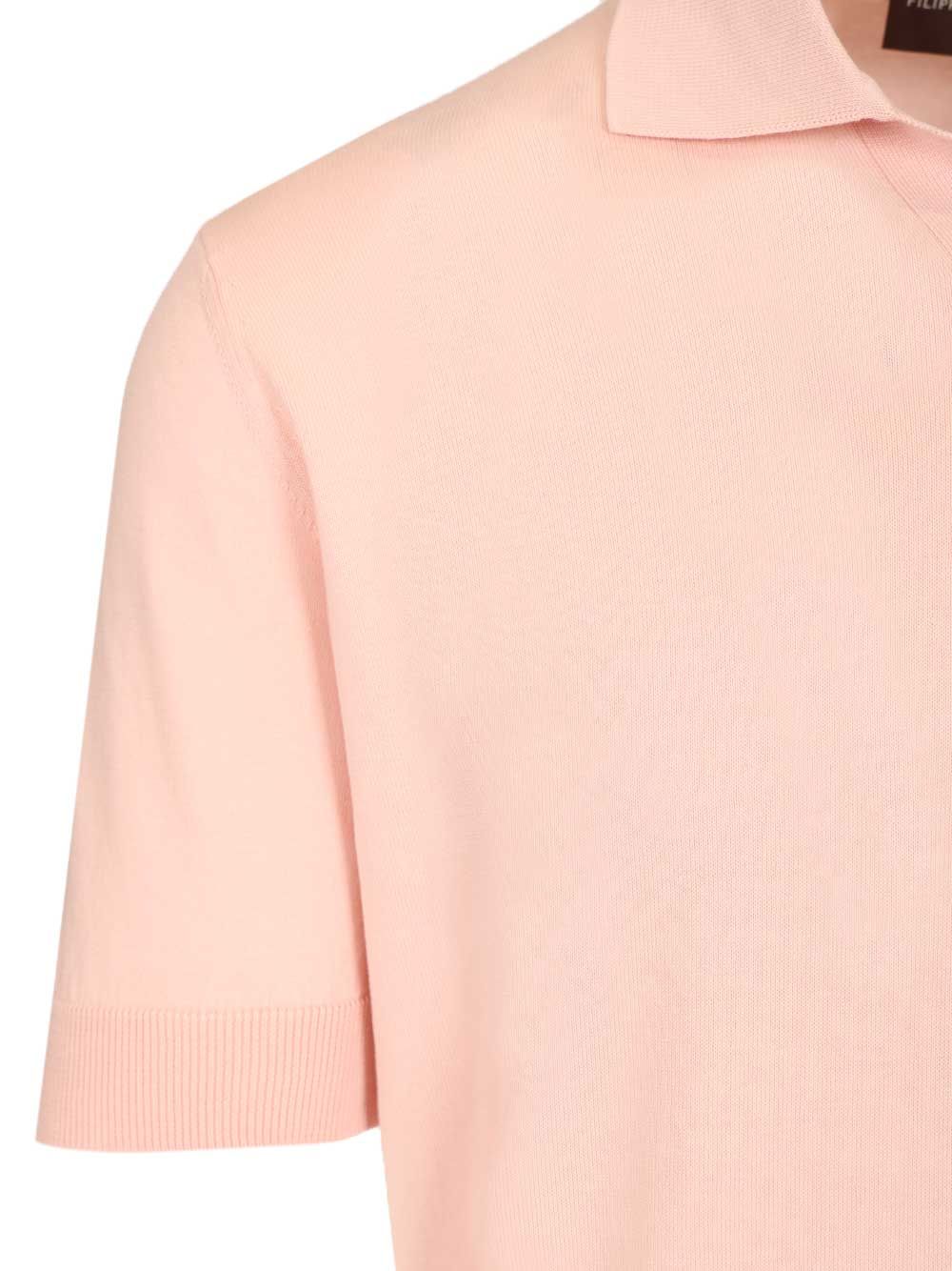 Filippo De Laurentiis Cotton Crepe Polo shirt - Rose | 9c8eeaa7e084be0eae446a3f3e33e9fa1c00afd8