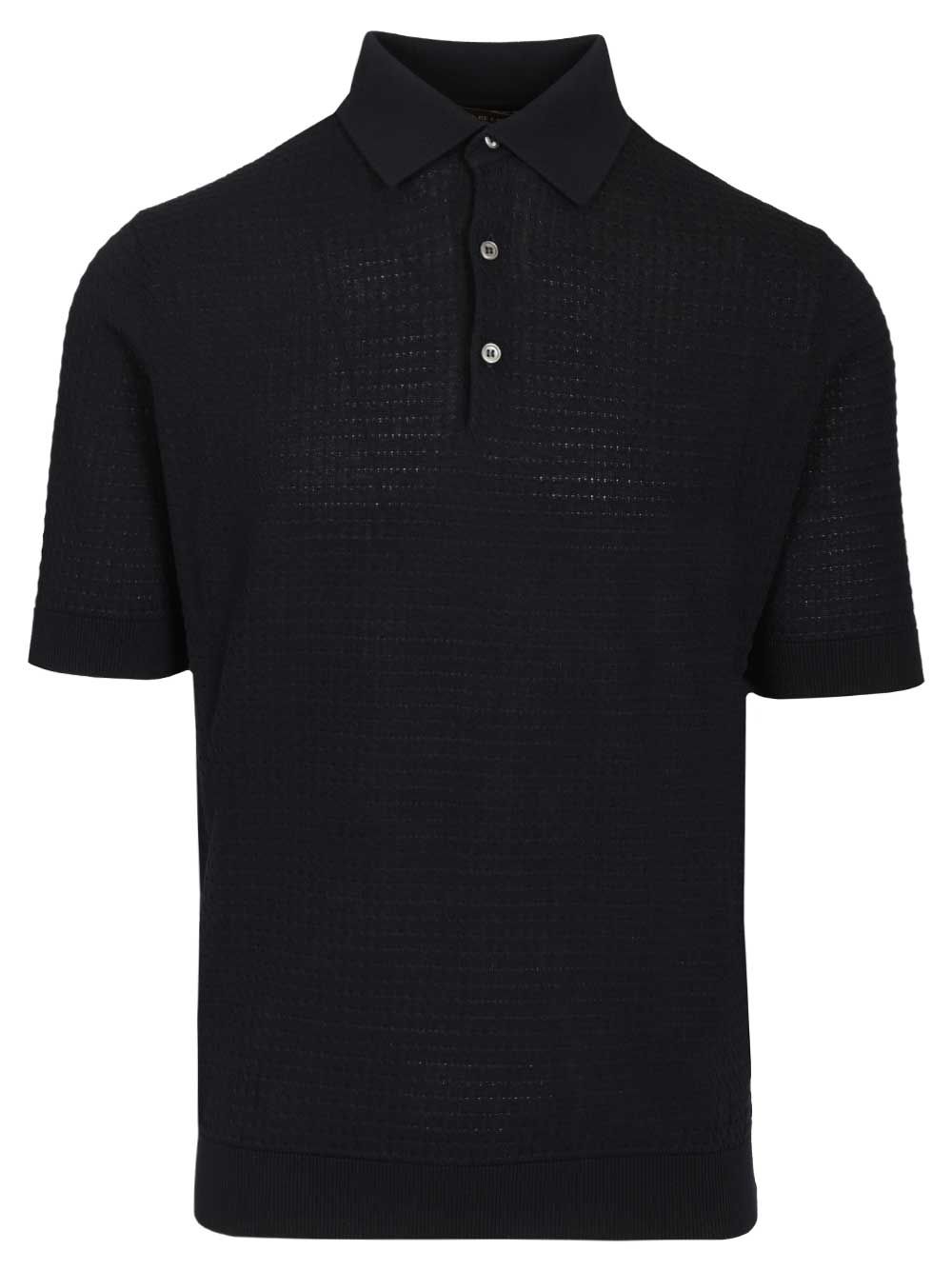 Filippo De Laurentiis Cable Knit Polo shirt - Blu | eb57fd022a992d0ad91e931ee876852d148480b6