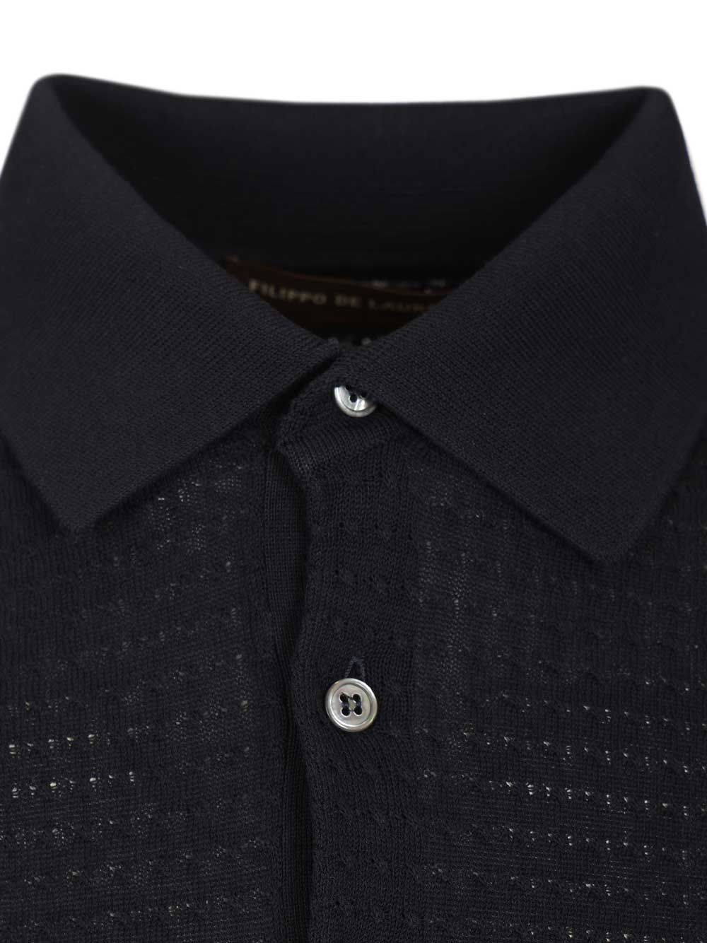 Filippo De Laurentiis Cable Knit Polo shirt - Blu | 166800c7182fa9b2de9c42c4d23194ebe8be91ca