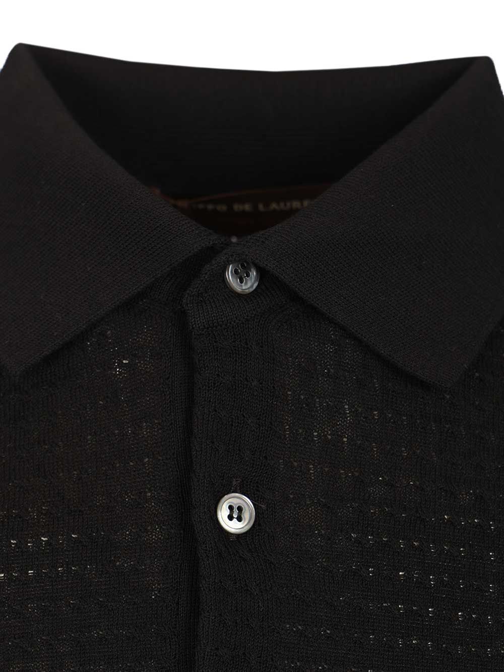 Filippo De Laurentiis Cable Knit Polo shirt - Nero | df0b7ba62f56735a042a3af912950efa6bc26c40