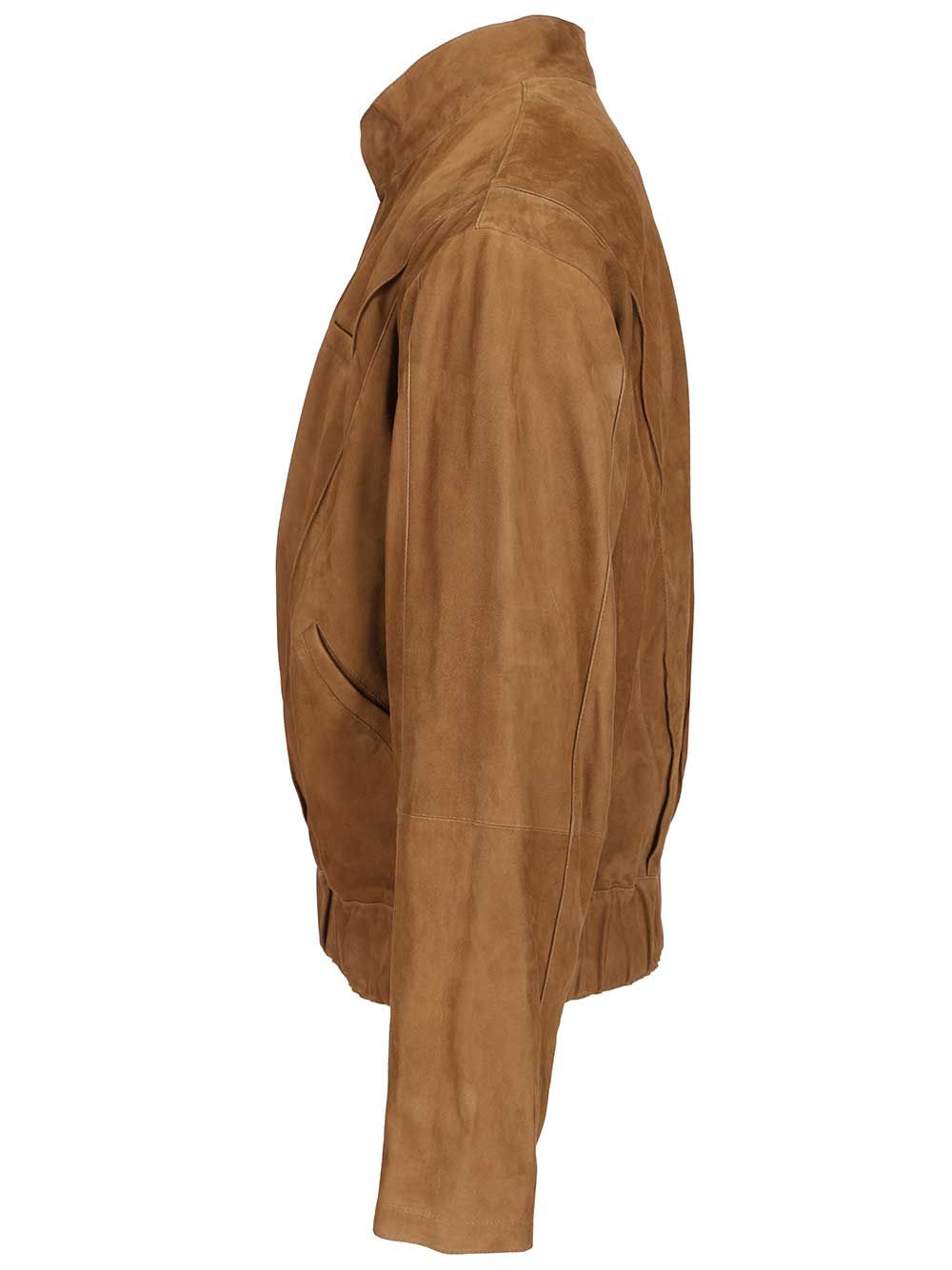 Giorgio Armani Suede Jacket Giacche - Beige | 8dcf0f9277f19ec1f87cdd2c8561ca5a3f01e645