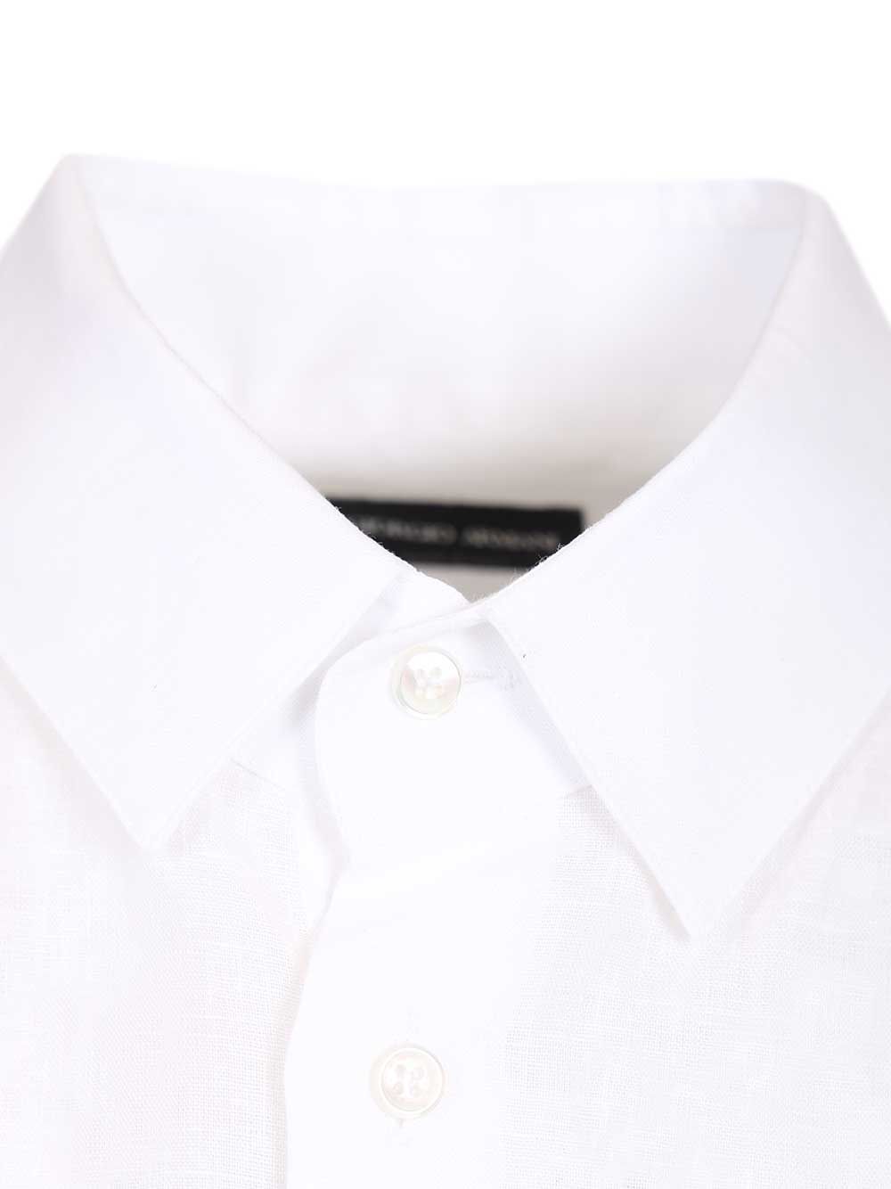 Giorgio Armani Classic Linen Shirt Shirts - Bianco | 53071b8b3da10caf3c79ae63e264eb80aecfa61b