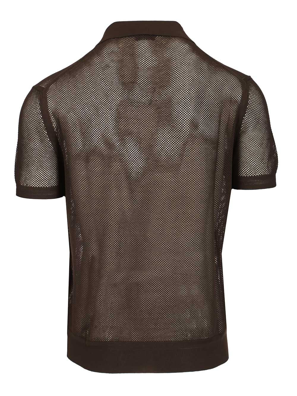 Tom Ford Knitted Polo shirt - Marrone | d41eca80def5159d86c2a71c0c69c6ec554d000d