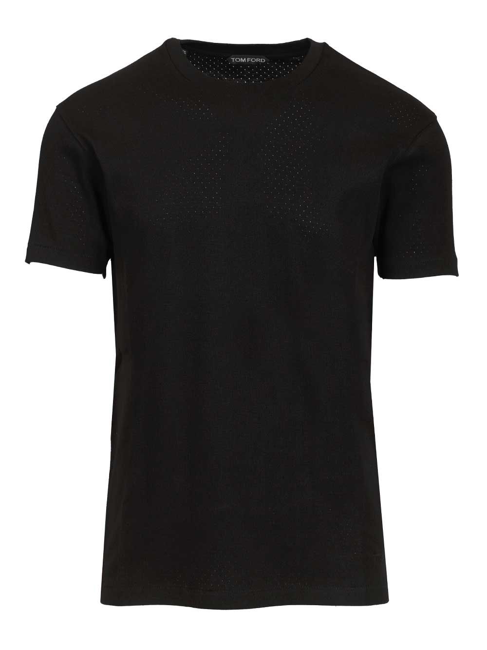 Tom Ford Perforated Ribbed T-Shirt - Nero | 78993631539e3c0ff61907a4add1d4944159ba47