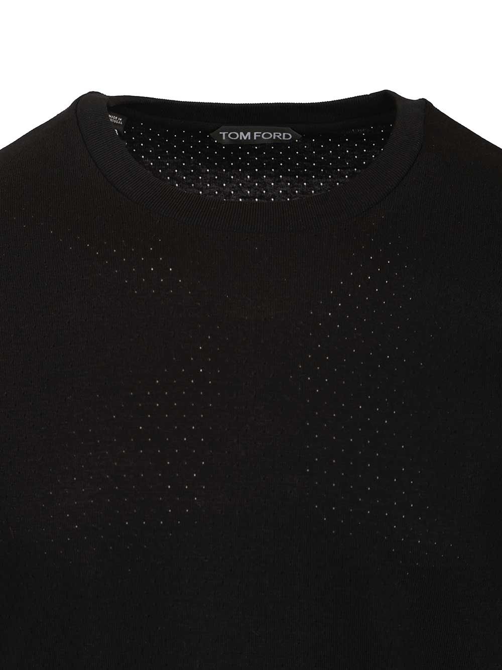 Tom Ford Perforated Ribbed T-Shirt - Nero | a182ee189a031d4d6c9580cec63306ca2fce34e9