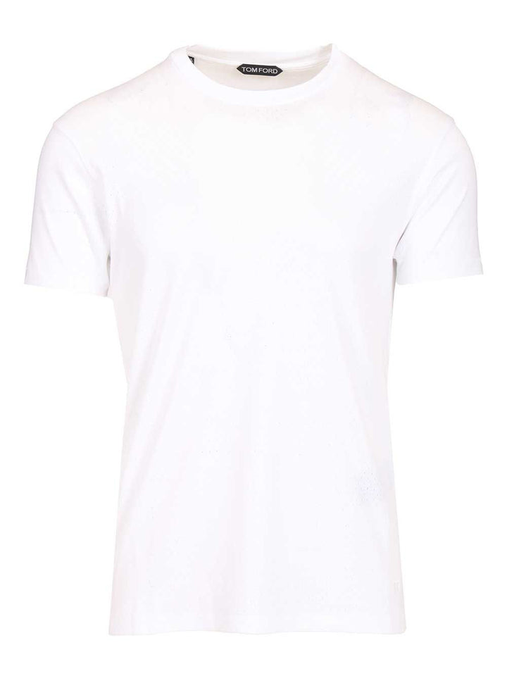 Tom Ford Perforated Ribbed T-Shirt - Bianco | 604ef6280813d4f41bf0f85b1da6e69ff404c32a