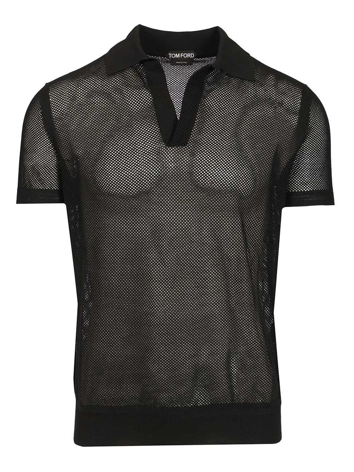 Tom Ford Knitted Polo shirt - Nero | d03feaf948404e3723ac8920408bc6ffe2d428ae