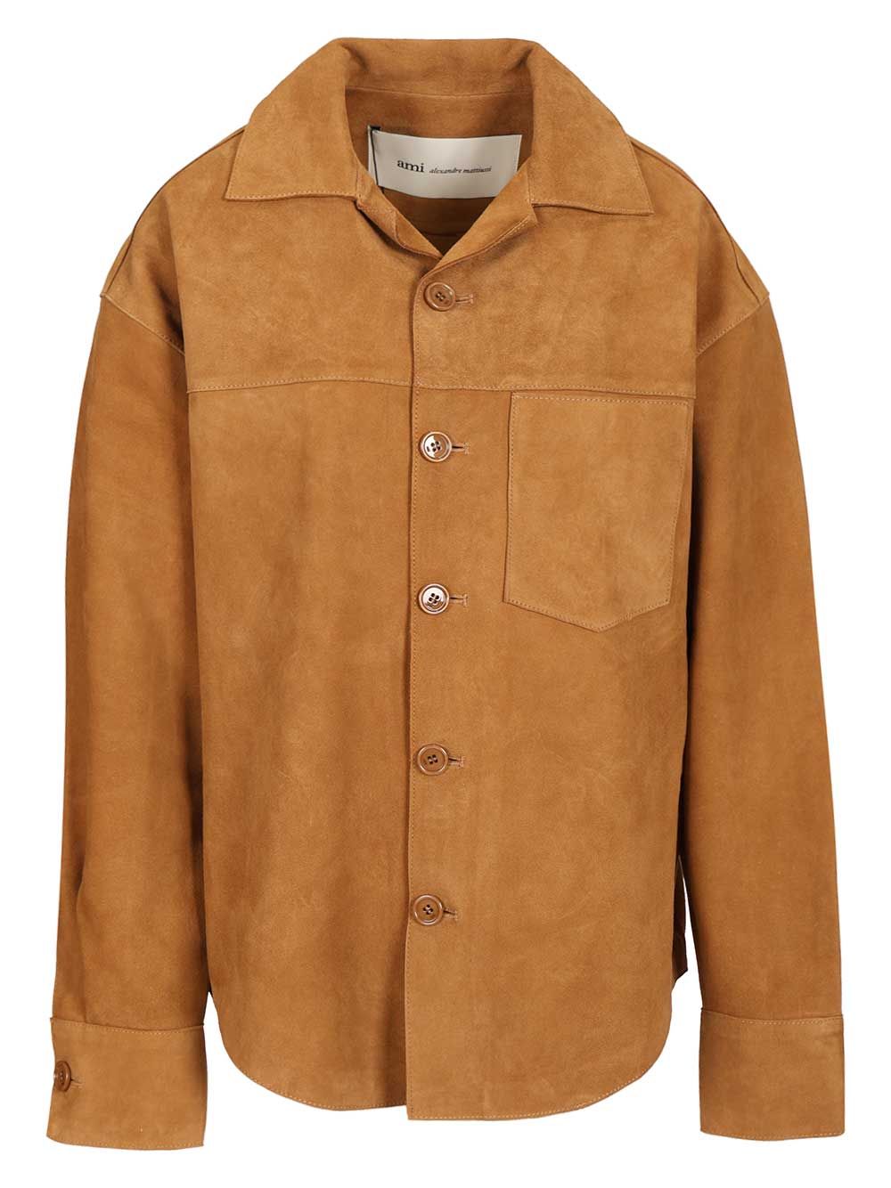 Ami Suede Overshirt Giacche - Beige | 0b74f8efaf5f1365640673399e5d37ce812f6cfd