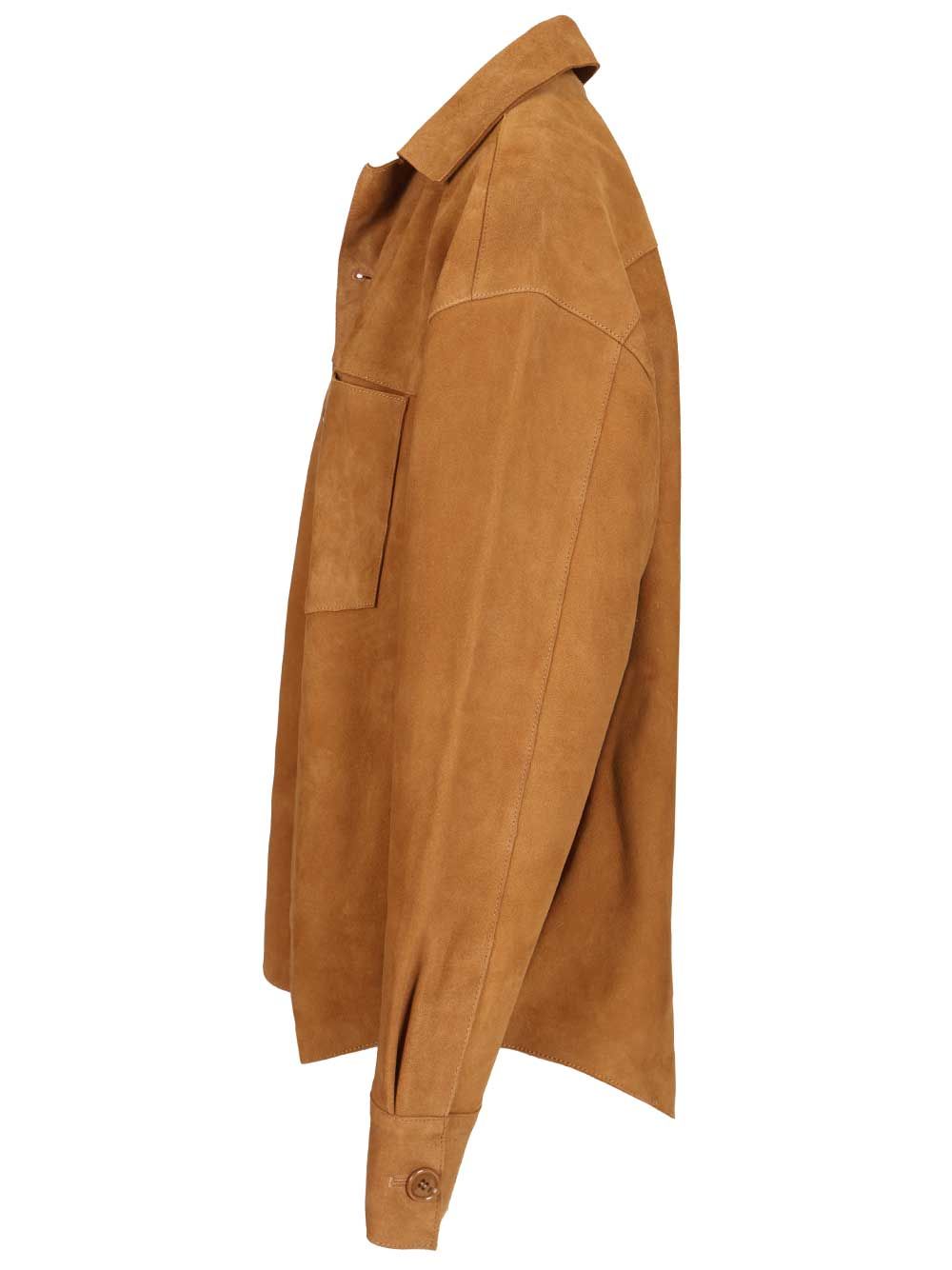 Ami Suede Overshirt Giacche - Beige | f3cc0affb95dc210a774092d30043b3dea737052