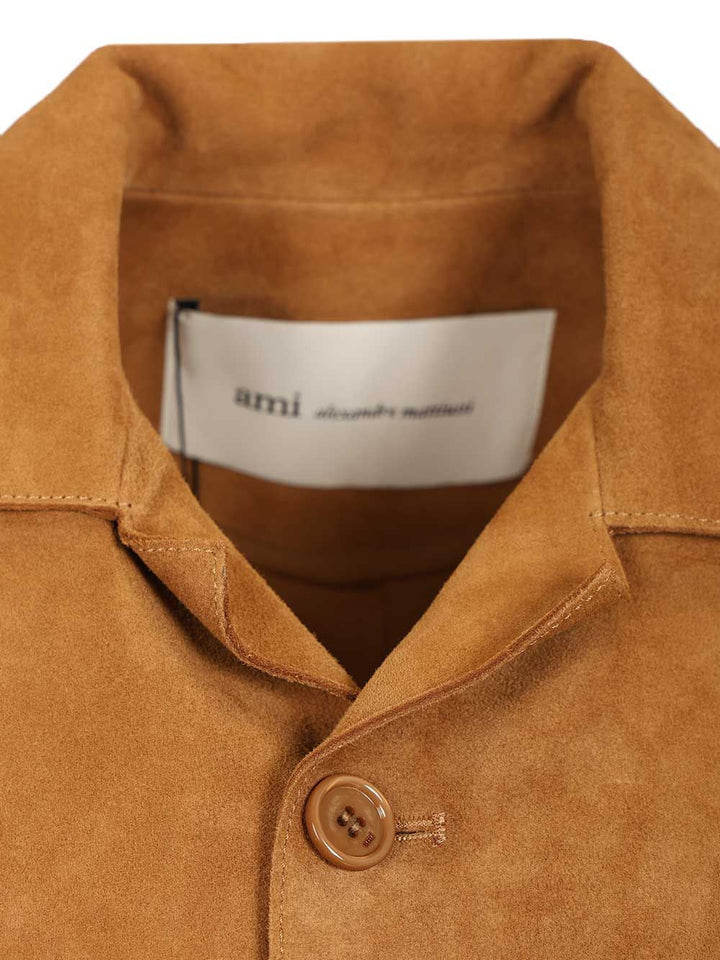 Ami Suede Overshirt Giacche - Beige | 1aacd7a8453bc430ecbeed4688d5ec3b89e2edf0
