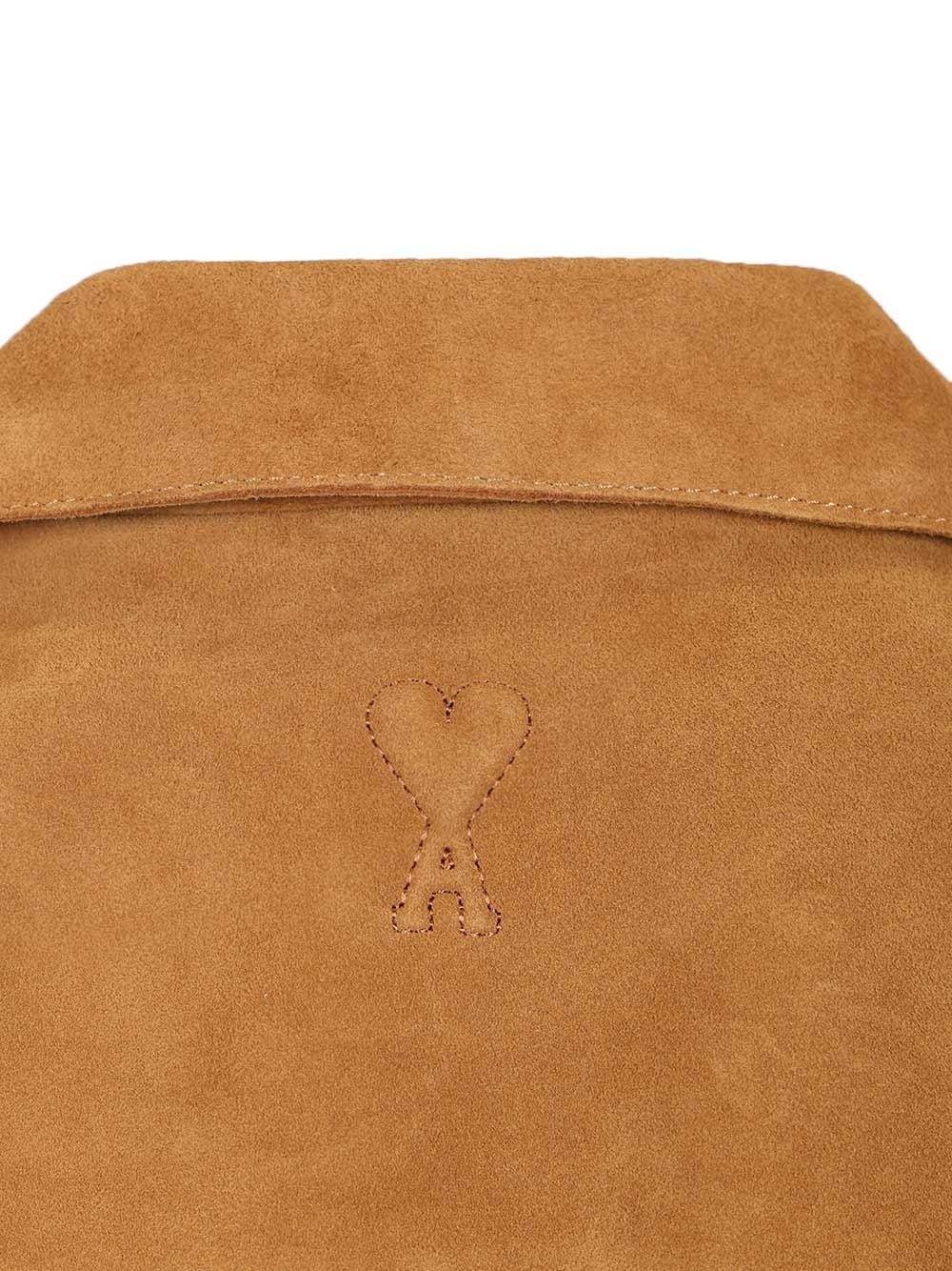 Ami Suede Overshirt Giacche - Beige | 8b7b732fc24ec8ed6e94aa1eda27f2f22cbddef2