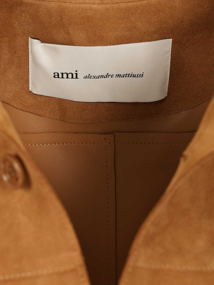 Ami Suede Overshirt Giacche - Beige | 9728f026e03420dc7a3e1fda20670ad874d98ffa