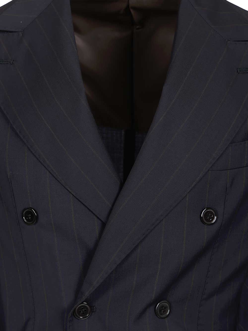Al Duca D'Aosta Double-Breasted Pinstriped Suit Abiti - Blu | 8f2936a0ef2786a3eae20ad2e5095ea74f921a66