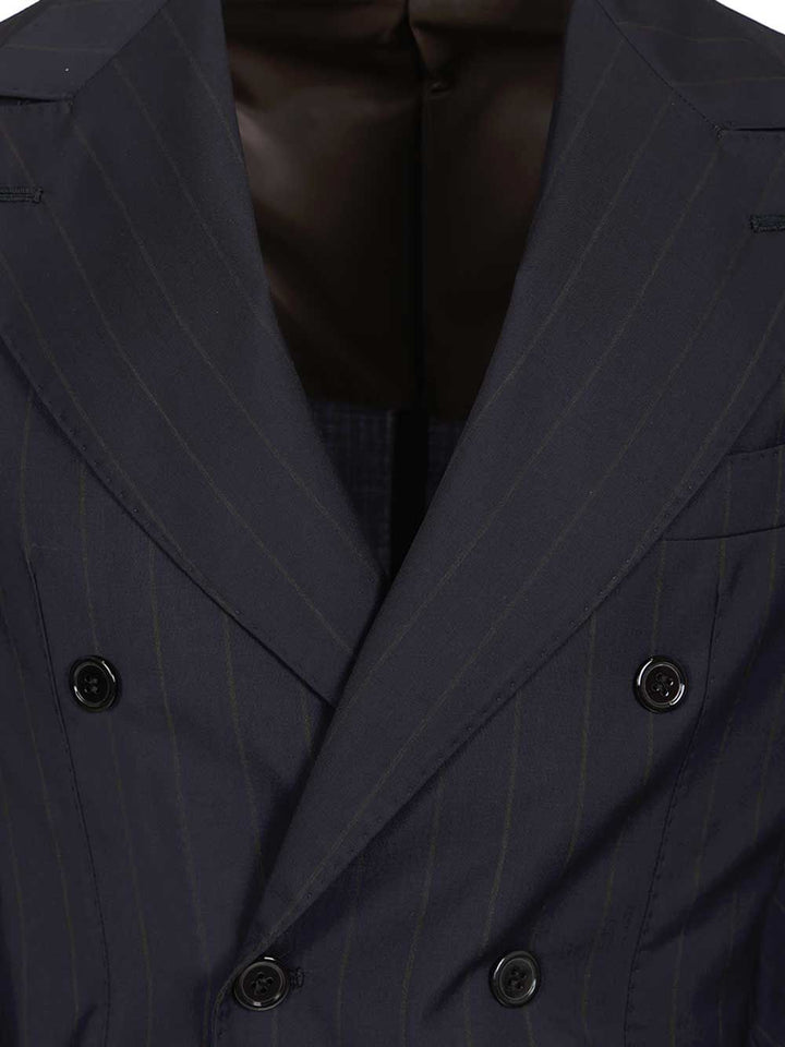 Al Duca D'Aosta Double-Breasted Pinstriped Suit Abiti - Blu | 8f2936a0ef2786a3eae20ad2e5095ea74f921a66