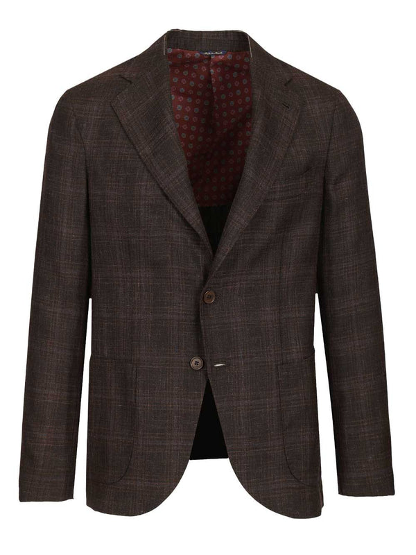Single-Breasted Check Blazer Giacche Marrone