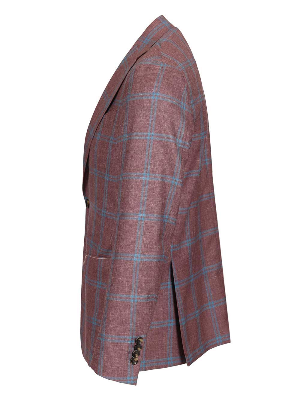 Al Duca D'Aosta Unlined Check Blazer Giacche - Bordeaux | 6c61ce6cf2fd92ede4677d52c833c9466241f3e7