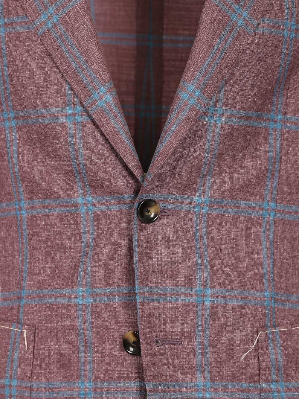 Al Duca D'Aosta Unlined Check Blazer Giacche - Bordeaux | 5eeab2f80124a7b1458537f7a96176cb11dc9b46