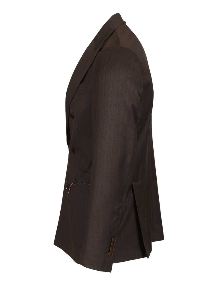 Al Duca D'Aosta Double-Breasted Herringbone Suit Abiti - Marrone | ed926f8ce5876a2fb876208ea8083aa9f7d07227