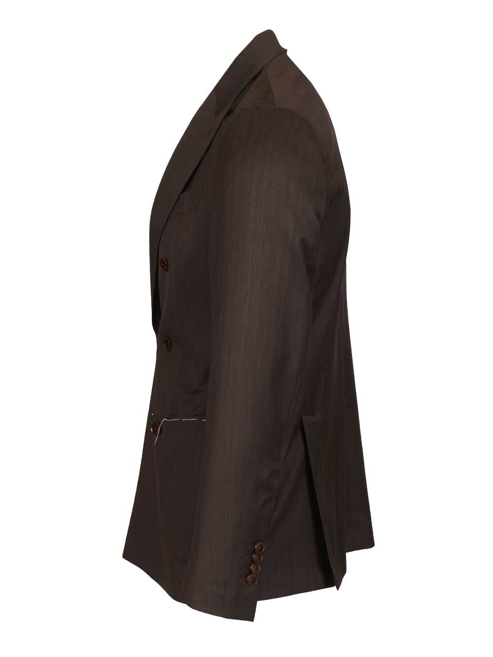 Al Duca D'Aosta Double-Breasted Herringbone Suit Abiti - Marrone | ed926f8ce5876a2fb876208ea8083aa9f7d07227