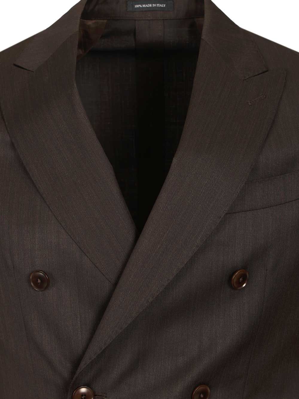 Al Duca D'Aosta Double-Breasted Herringbone Suit Abiti - Marrone | 404fbf00e515d43c560aeae5d8b8cc67c350e2c2
