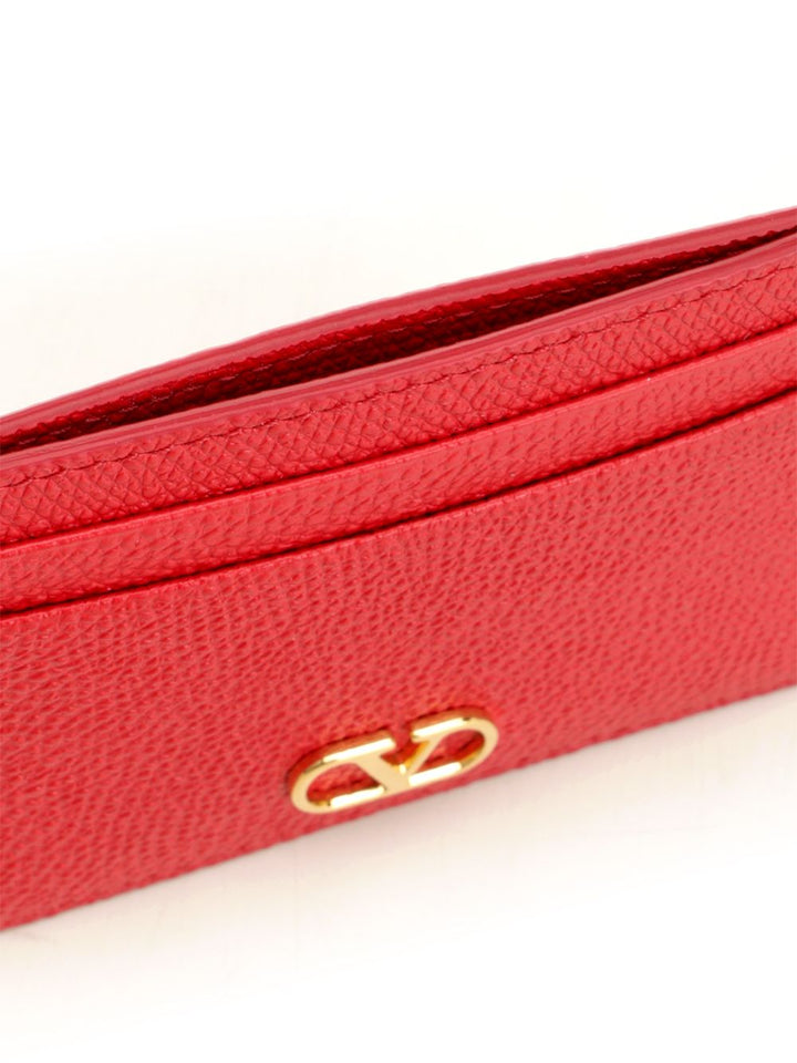 Valentino Garavani Vlogo Signature Card Holder Small leather goods - Rosso | 08ff135fc77f5537beaa3c4e04a8c3580c06e790