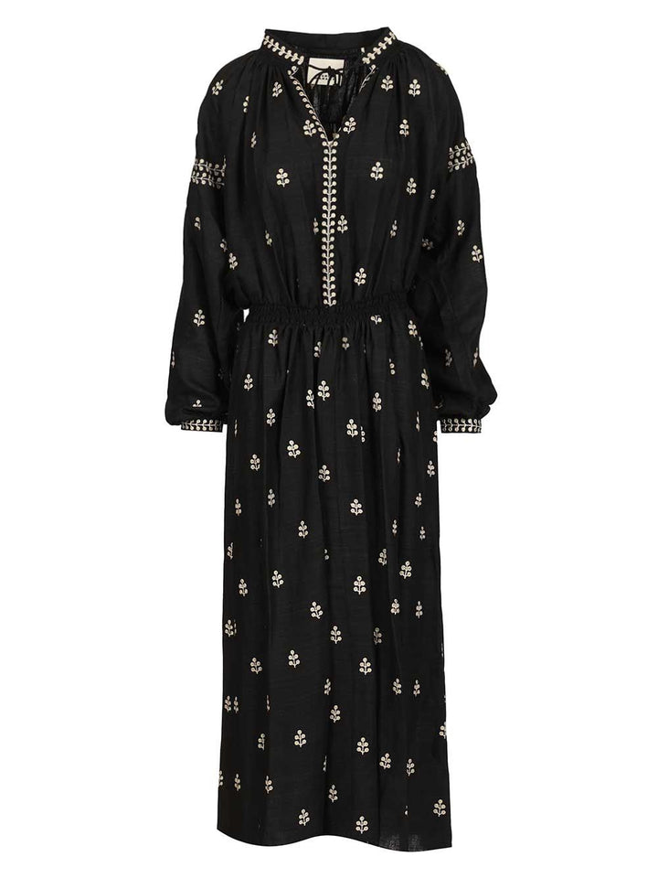 Isabel Marant Tussar Silk Dress Abiti - Nero | fe3d065dcf27e251230e774ed164af1635d843c8