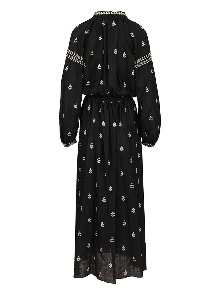 Isabel Marant Tussar Silk Dress Abiti - Nero | 6930a34d9e9be6433e24a897d011f385262ed468