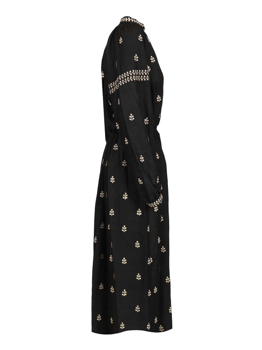 Isabel Marant Tussar Silk Dress Abiti - Nero | e3b7e1114d09e9b1c329a378cfc4e2d365bf94df