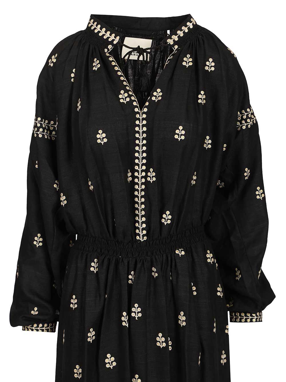 Isabel Marant Tussar Silk Dress Abiti - Nero | ba7a6c58592b45a61bbbb9b41a3b50a217d21332