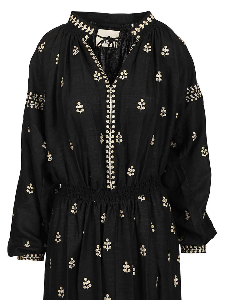 Isabel Marant Tussar Silk Dress Abiti - Nero | ba7a6c58592b45a61bbbb9b41a3b50a217d21332