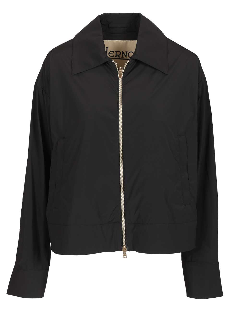 Herno Short Jacket In Stretch Nylon Giacche - Nero | 1f8f07b7ae8aa88f6ceb9136ca95463fbc73d6a6