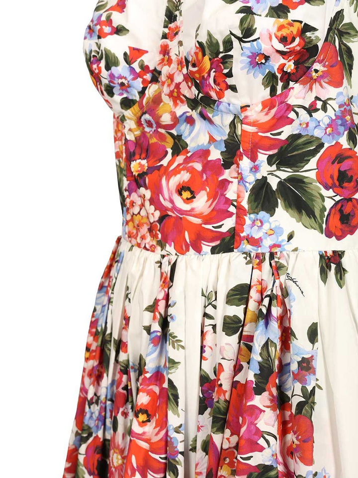 Dolce & Gabbana Cotton Dress With A Bouquet Of Flowers Print Abiti - Multicolor | a37131c22fcc750224b2013f6c0bf93e4b4513d9