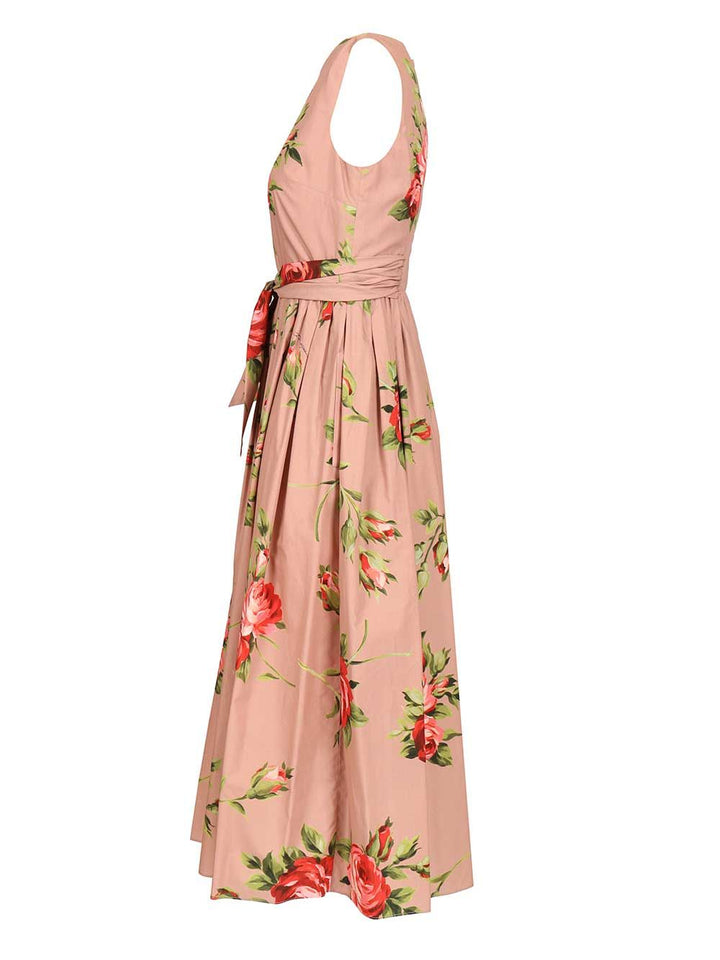 Dolce & Gabbana Cotton Dress With Rose Bouquet Print Abiti - Multicolor | aaac03053e773d5acbb62f7ba2ffec74295c1673