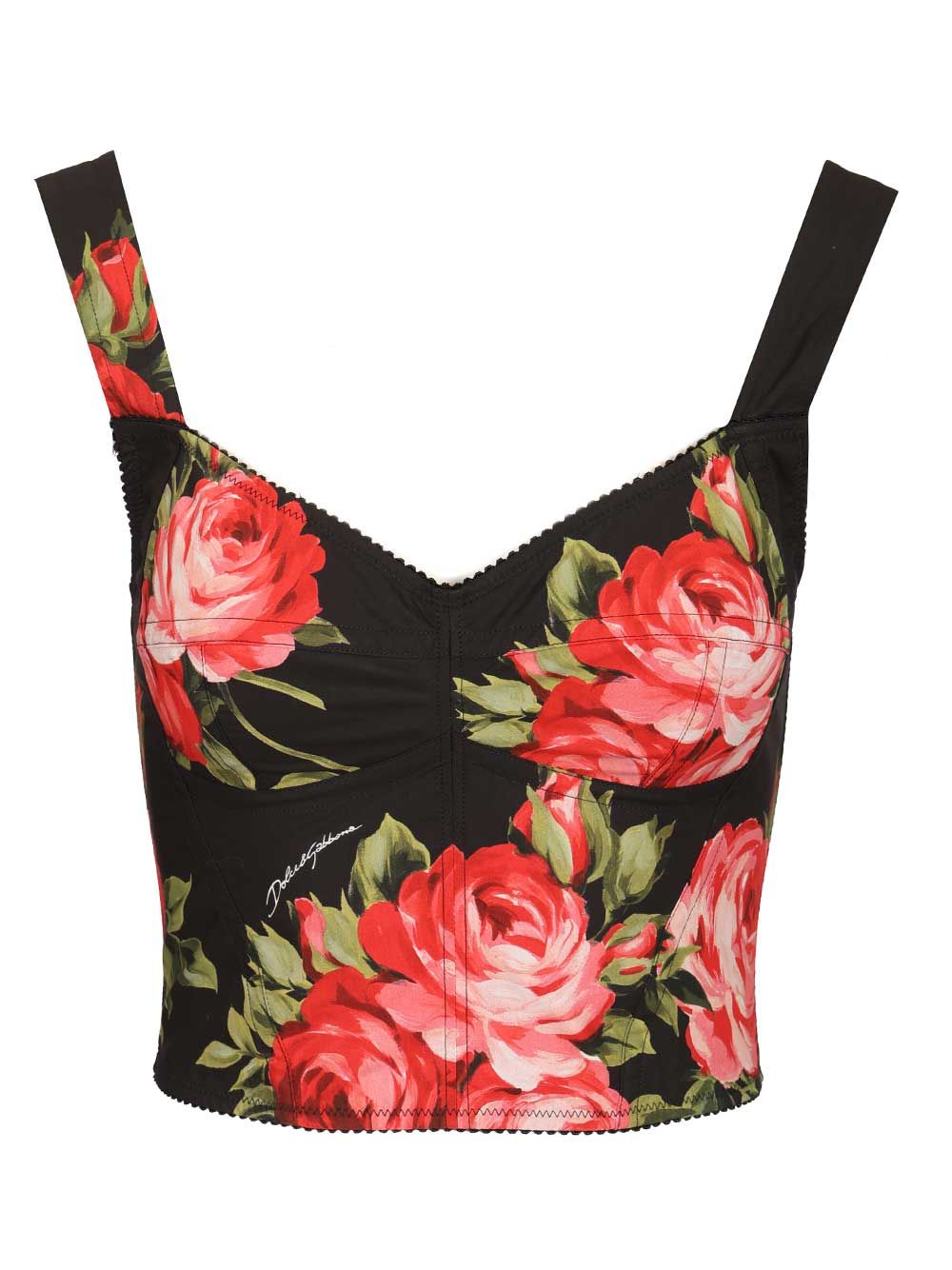 Dolce & Gabbana Rose Bouquet Print Bustier Top Top - Nero | 762d16ce14e0d64d1e59cd32b2ab50b246fb0ebd