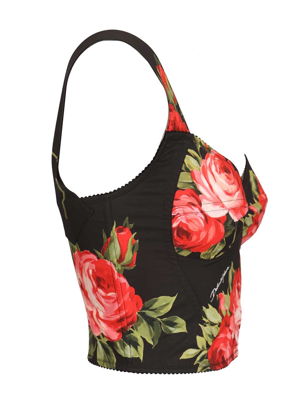 Dolce & Gabbana Rose Bouquet Print Bustier Top Top - Nero | bfbb2c6f6763936bf781d48f08a7ffc9c31fba6a