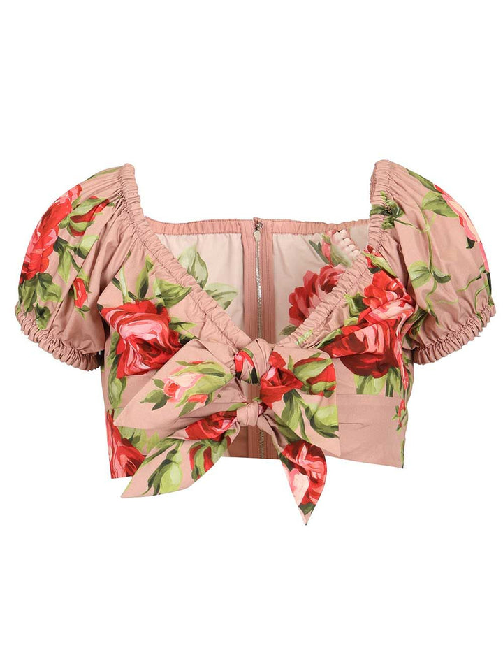 Dolce & Gabbana Rose Bouquet Print Top Top - Rose | f88de4c1afdfad63b8767ca544e7e5fe3e12bea8